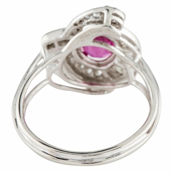 Platinum Ruby & Diamond Cocktail Ring - Picture 3 of 5